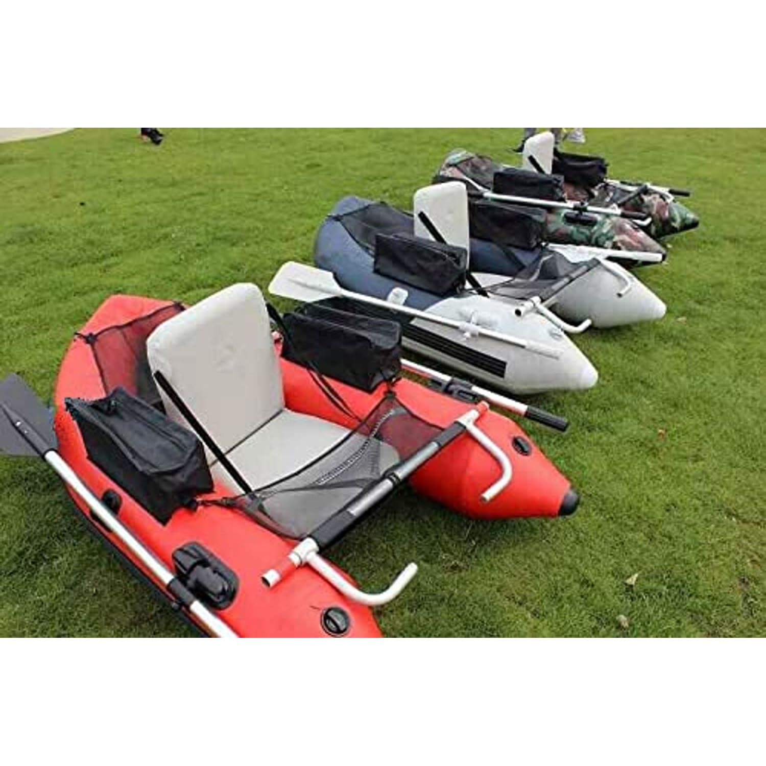 Inflatable wader-style belly boat built from commercial-grade 0.7mm PVC