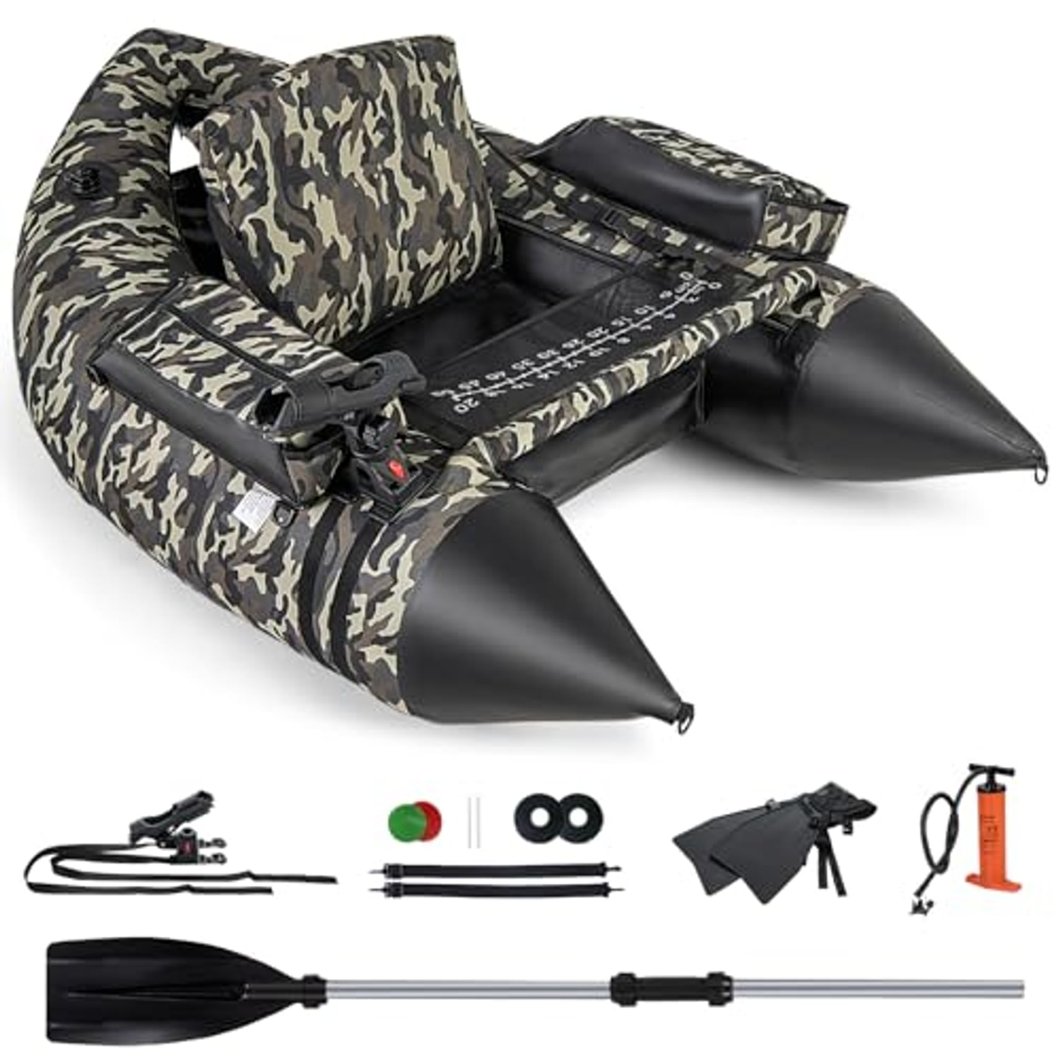 Costway V-shaped inflatable fishing float tube, larger 150 x 110 x 50cm hull